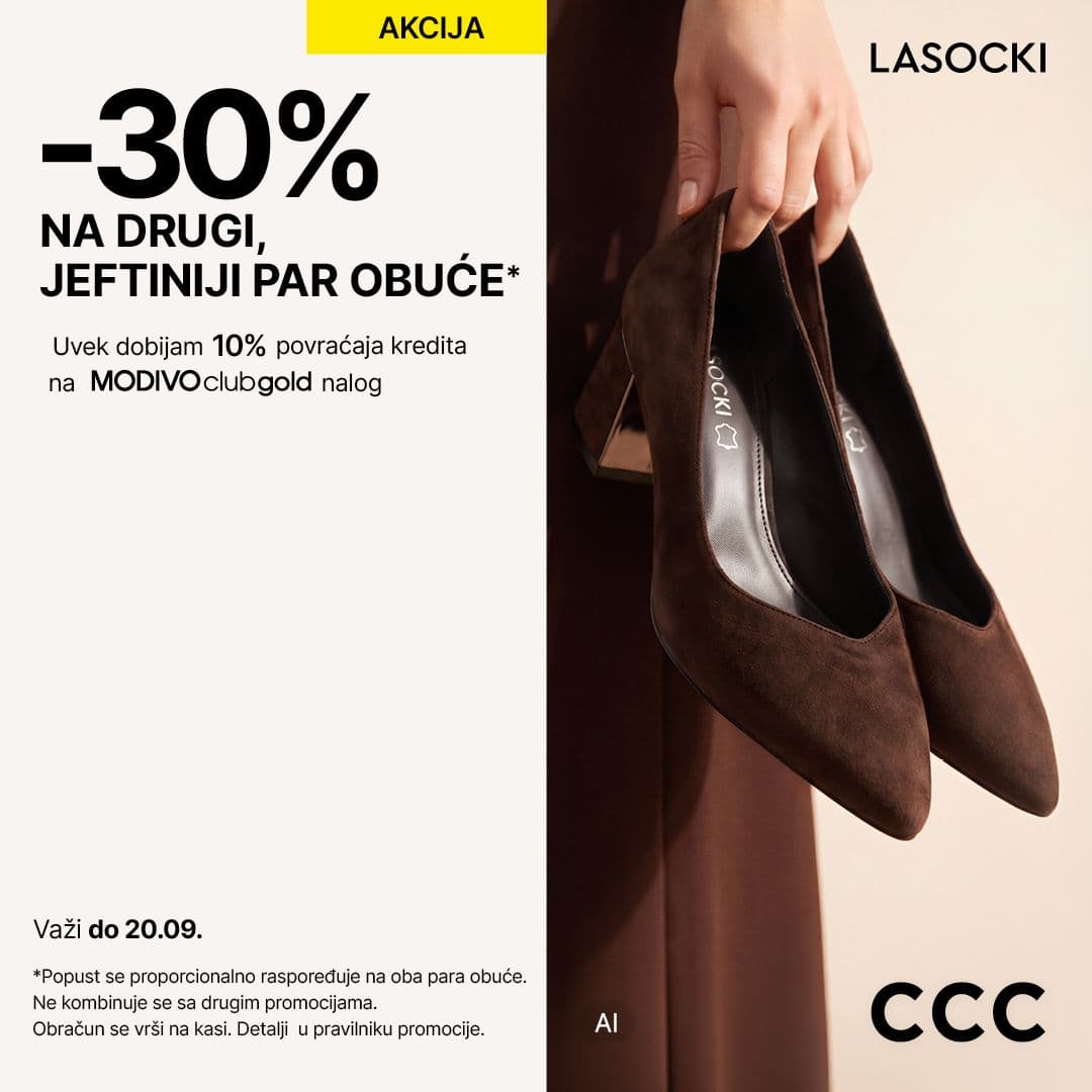 CCC -30% na drugi jeftiniji par obuce